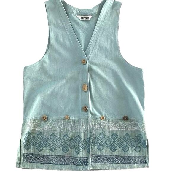 VTG 90s NINA PICCALINO Artsy Midi Dress & Vest Set SZ S Lagenlook Phoebe Friends - Picture 6 of 10